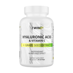 1WIN Гиалуроновая кислота с витамином С и экстрактом виноградной косточки/Hyaluronic acid with vitamin C and grape seed extract капсулы массой 435 мг 60 шт 1WIN Гиалуроновая кислота с витамином С и экстрактом виноградной косточки/Hyaluronic acid with vitamin C and grape seed extract капсулы массой 435 мг 60 шт