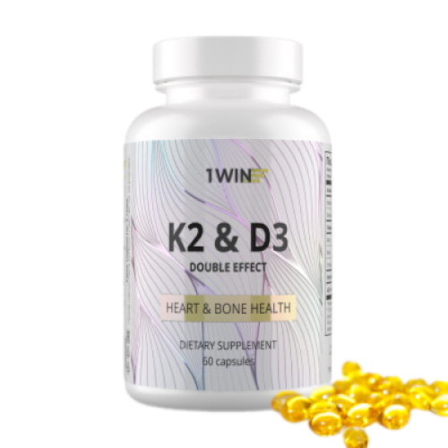 1WIN К2+Д3 Дабл эффект / K2+D3 Double effect капсулы массой 330 мг 120 шт