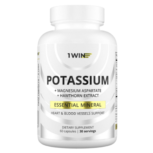 1WIN Калий+магний+экстракт боярышника / Potassium+magnesium+hawthorn extract капсулы массой 860 мг 60 шт