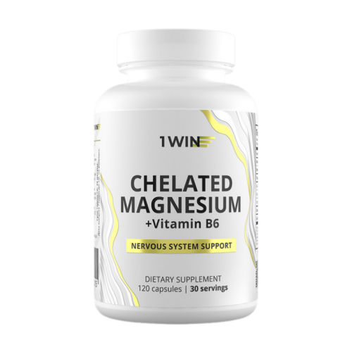 1WIN Магния хелат + витамин B6 / Magnesium chelate + vitamin B6 капсулы массой 650 мг 120 шт 1WIN Магния хелат + витамин B6 / Magnesium chelate + vitamin B6 капсулы массой 650 мг 120 шт
