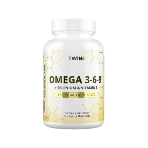 1WIN Oмега 3-6-9 + Селен и Витамин Е / Omega 3-6-9 + selenium and vitamin E капсулы массой 790 мг 60 шт