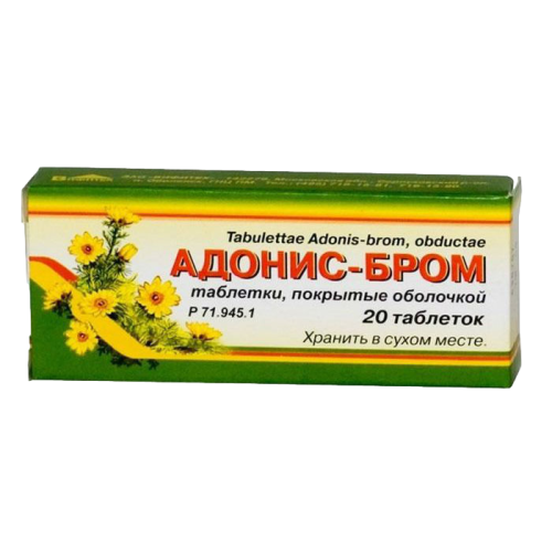 Адонис-бром таблетки покрыт.об. 20 шт Адонис-бром таблетки покрыт.об. 20 шт