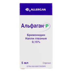Альфаган Р капли глазные 0,15 % 5 мл 1 шт Альфаган Р капли глазные 0,15 % 5 мл 1 шт