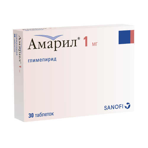 Амарил таблетки 1 мг 30 шт Амарил таблетки 1 мг 30 шт