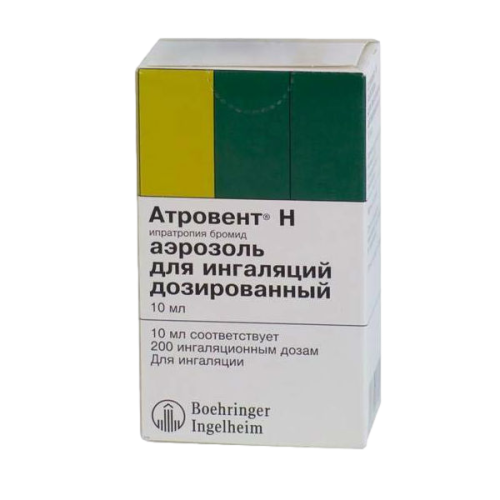 Атровент Н аэрозоль для ингаляций дозированный 20 мкг/доза 200 доз 1 шт