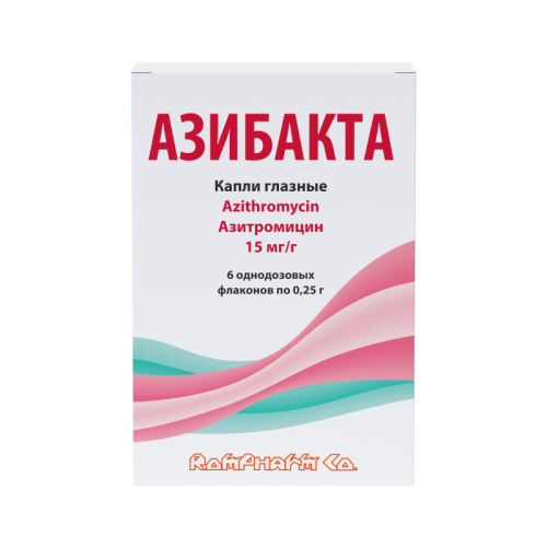 Азибакта капли глазные 15 мг/г 0,25 г однодозовые фл 6 шт