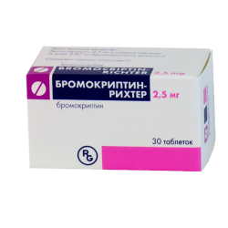 Бромокриптин-Рихтер таблетки 2,5 мг 30 шт Бромокриптин-Рихтер таблетки 2,5 мг 30 шт