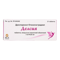 Делсия таблетки покрыт.плен.об. 3 мг+0,03 мг 21 шт Делсия таблетки покрыт.плен.об. 3 мг+0,03 мг 21 шт