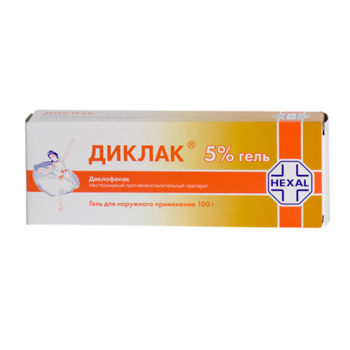 Диклак гель для наружного применения 5 % 100 г 1 шт Диклак гель для наружного применения 5 % 100 г 1 шт