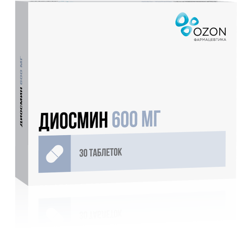 Диосмин таблетки покрыт.плен.об. 600 мг 30 шт