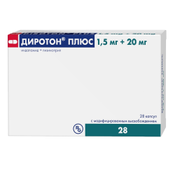 Диротон Плюс капсулы с модифицированным высвобождением 1,5 мг+20 мг 28 шт