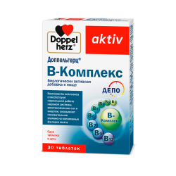 Доппельгерц Актив B-Комплекс таблетки массой 315 мг 30 шт Доппельгерц Актив B-Комплекс таблетки массой 315 мг 30 шт