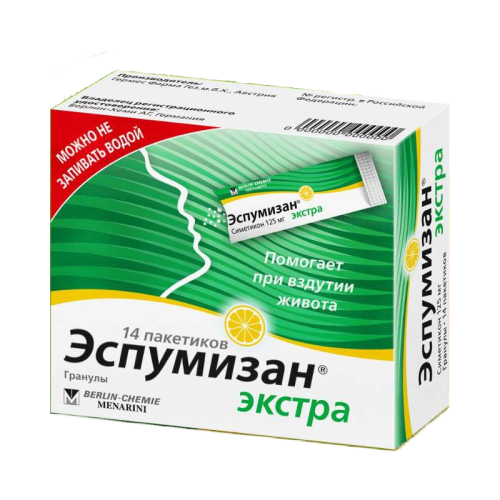 Эспумизан экстра гранулы 125 мг саше 14 шт Эспумизан экстра гранулы 125 мг саше 14 шт