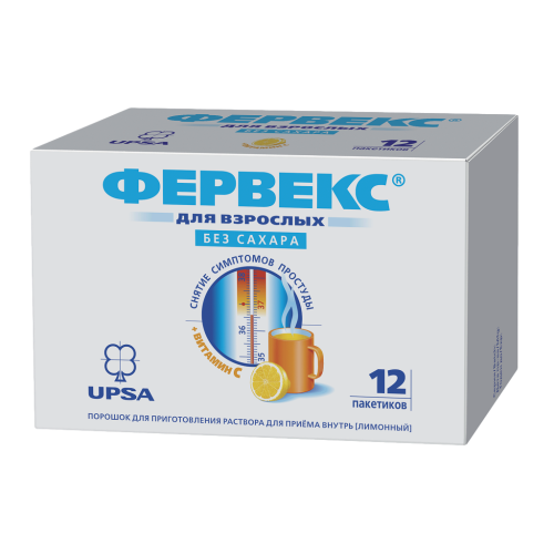 Фервекс порошок д/приг раствора для приема внутрь 500 мг+25 мг+200 мг лимон без сахара пакетики 12 шт Фервекс порошок д/приг раствора для приема внутрь 500 мг+25 мг+200 мг лимон без сахара пакетики 12 шт