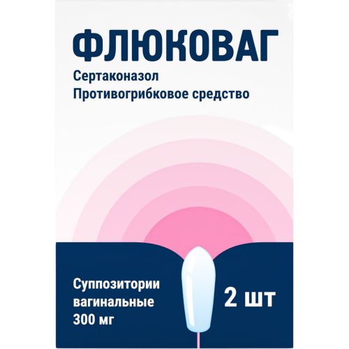 Флюковаг суппозитории вагинальные 300 мг 2 шт Флюковаг суппозитории вагинальные 300 мг 2 шт