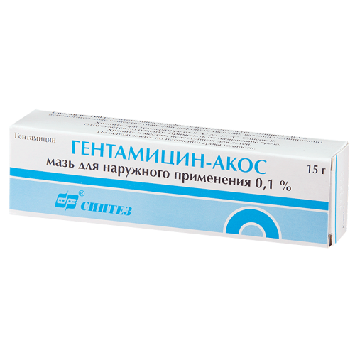 Гентамицин-АКОС мазь для наружного применения 0,1 % 15 г 1 шт Гентамицин-АКОС мазь для наружного применения 0,1 % 15 г 1 шт