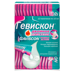 Гевискон Двойное Действие суспензия для приема внутрь 10 мл пак 12 шт Гевискон Двойное Действие суспензия для приема внутрь 10 мл пак 12 шт