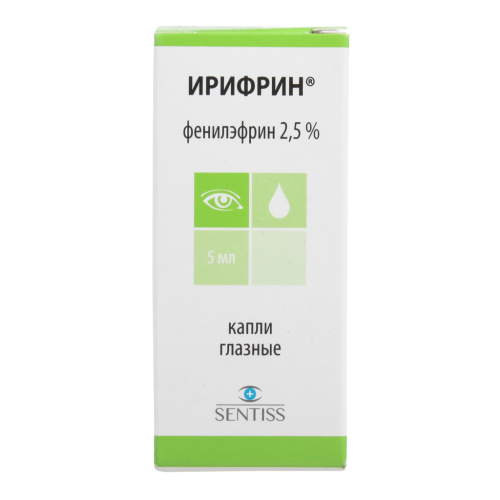 Ирифрин капли глазные 2,5 % 5 мл 1 шт Ирифрин капли глазные 2,5 % 5 мл 1 шт