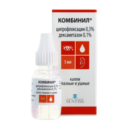 Комбинил капли глазные и ушные 1 мг+3 мг/мл фл-кап 5 мл 1 шт