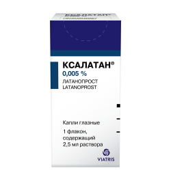 Ксалатан капли глазные 0,005 % 2,5 мл фл 1 шт Ксалатан капли глазные 0,005 % 2,5 мл фл 1 шт