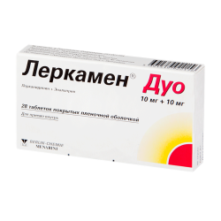 Леркамен Дуо таблетки покрыт.плен.об. 10 мг+10 мг 28 шт