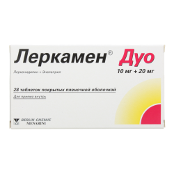 Леркамен Дуо таблетки покрыт.плен.об. 10 мг+20 мг 28 шт