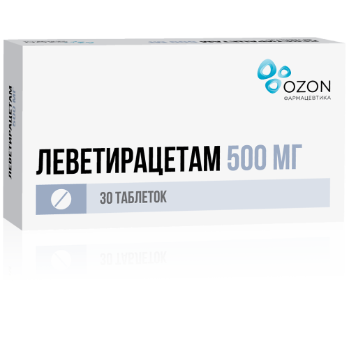 Леветирацетам таблетки покрыт.плен.об. 500 мг 30 шт Леветирацетам таблетки покрыт.плен.об. 500 мг 30 шт