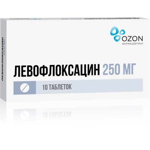 Левофлоксацин таблетки покрыт.плен.об. 250 мг 10 шт