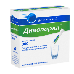 Магний Диаспорал 300 гранулы д/приг раствора для приема внутрь 295,7 мг 5 г 20 шт Магний Диаспорал 300 гранулы д/приг раствора для приема внутрь 295,7 мг 5 г 20 шт