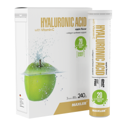 Maxler Гиалуроновая кислота с вит С/Hyaluronic Acid with Vitamin C шипучие таблетки вкус Яблока по 4,0 г 20 шт