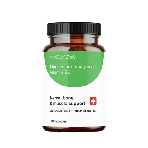 MINDLY Daily Магний Бисглицинат+Витамин B6/Magnesium Bisglycinate+Vitamin B6 капсулы массой 852 мг 90 шт