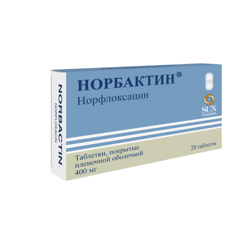 Норбактин таблетки покрыт.плен.об. 400 мг 20 шт