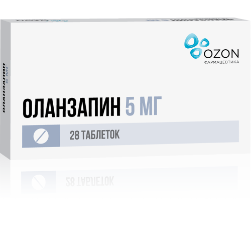 Оланзапин таблетки покрыт.плен.об. 5 мг 28 шт Оланзапин таблетки покрыт.плен.об. 5 мг 28 шт
