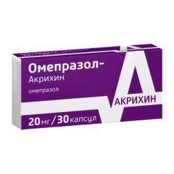 Омепразол-Акрихин капсулы кишечнорастворимые 20 мг 30 шт Омепразол-Акрихин капсулы кишечнорастворимые 20 мг 30 шт