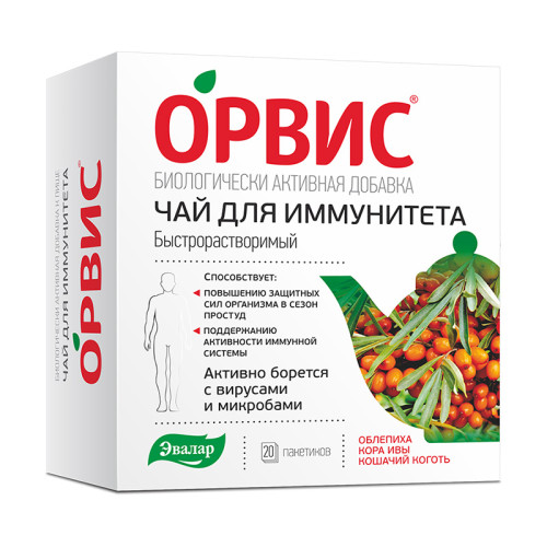 Орвис Чай для иммунитета быстрорастворимый саше-пакетики по 3,0 г 20 шт Орвис Чай для иммунитета быстрорастворимый саше-пакетики по 3,0 г 20 шт