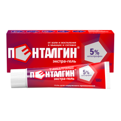 Пенталгин экстра гель для наружного применения 5 % 100 г 1 шт Пенталгин экстра гель для наружного применения 5 % 100 г 1 шт