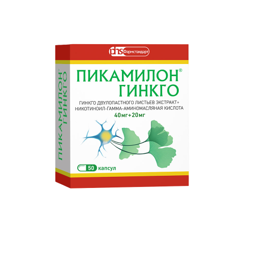 Пикамилон Гинкго капсулы 40 мг+20 мг 50 шт