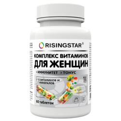 Поливитаминный минеральный комплекс Risingstar В-МИН для женщин капсулы массой 1000 мг 60 шт Поливитаминный минеральный комплекс Risingstar В-МИН для женщин капсулы массой 1000 мг 60 шт
