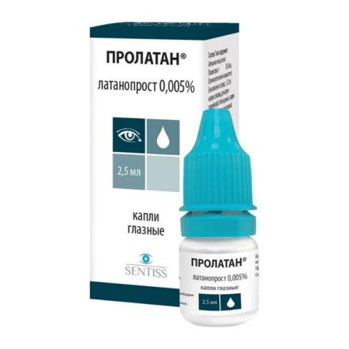 Пролатан капли глазные 0,005 % 2,5 мл фл 1 шт Пролатан капли глазные 0,005 % 2,5 мл фл 1 шт
