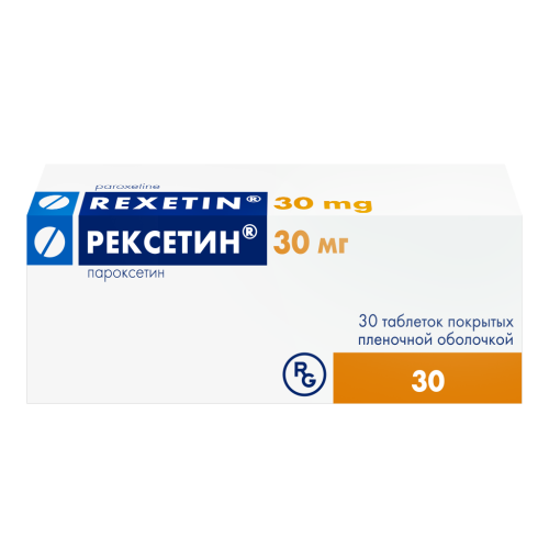 Рексетин таблетки покрыт.плен.об. 30 мг 30 шт Рексетин таблетки покрыт.плен.об. 30 мг 30 шт