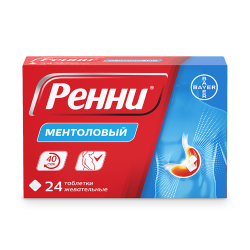 Ренни ментол таблетки жевательные 680 мг+80 мг ментол 24 шт Ренни ментол таблетки жевательные 680 мг+80 мг ментол 24 шт