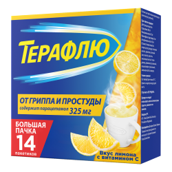 ТераФлю от гриппа и простуды порошок д/приг раствора д/приема внутрь лимон пак 14 шт ТераФлю от гриппа и простуды порошок д/приг раствора д/приема внутрь лимон пак 14 шт