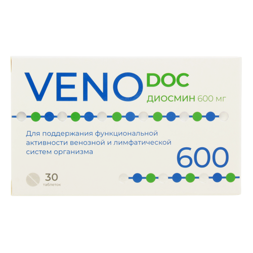 VENO DOC Венотонизирующий диосмин 600 мг таблетки массой 1,1 г 30 шт