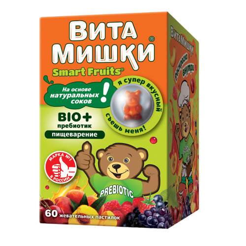 ВитаМишки BIO+ пребиотик жевательные пастилки массой 2500 мг 60 шт ВитаМишки BIO+ пребиотик жевательные пастилки массой 2500 мг 60 шт