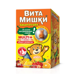 ВитаМишки Multi+ йод+холин жевательные пастилки массой 2500 мг 30 шт ВитаМишки Multi+ йод+холин жевательные пастилки массой 2500 мг 30 шт