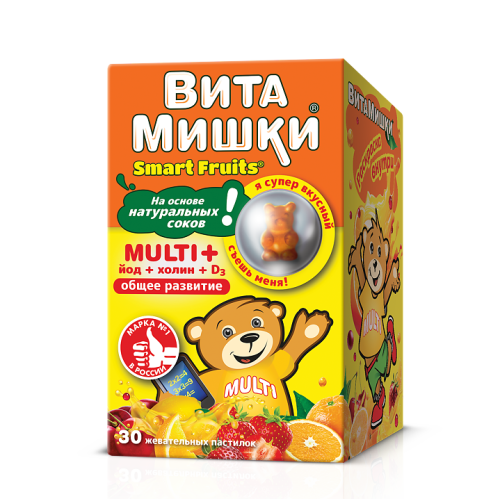 ВитаМишки Multi+ йод+холин жевательные пастилки массой 2500 мг 30 шт