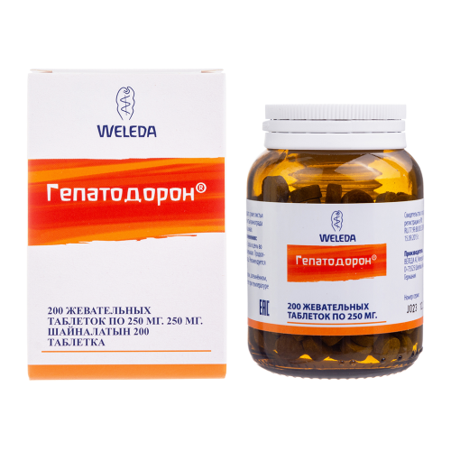 Weleda Гепатодорон таблетки жевательные массой 250 мг 200 шт Weleda Гепатодорон таблетки жевательные массой 250 мг 200 шт