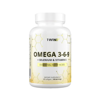 1WIN Oмега 3-6-9 + Селен и Витамин Е / Omega 3-6-9 + selenium and vitamin E капсулы массой 790 мг 60 шт