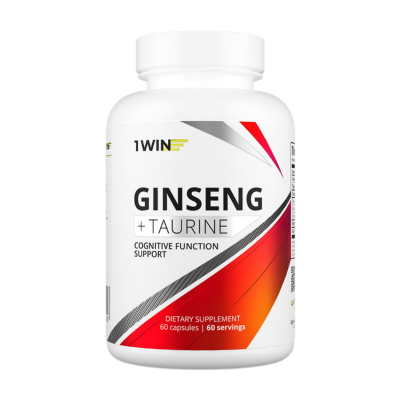 1WIN Женьшень + таурин / Ginseng + taurine капсулы массой 675 мг 60 шт