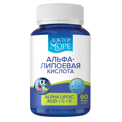 Доктор Море Альфа-липоевая кислота/Alpha Lipoic acid +С+E капсулы по 0,7 г 60 шт